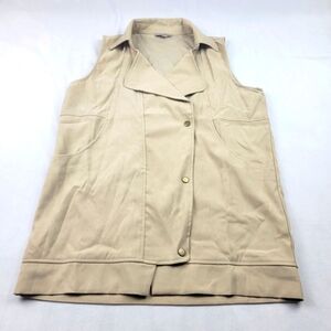 NWT Remixmess tan oversized snap front pocket vest‎